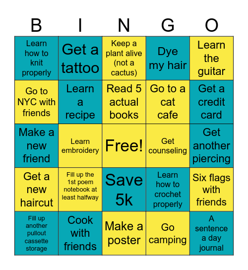 2025 Bingo Card Bingo Card