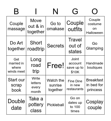 Cyn & Kim’s bingo Card