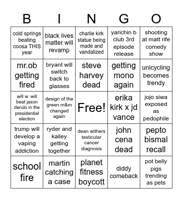 2026!! Bingo Card