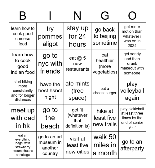 sophia guo Bingo Card