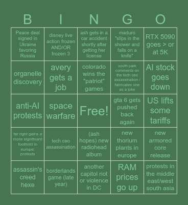 2026 Bingo Card