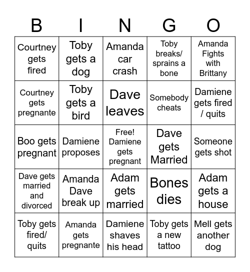 2026 Bingo Card