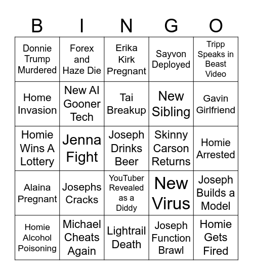 2026 Lobster Bingo Card