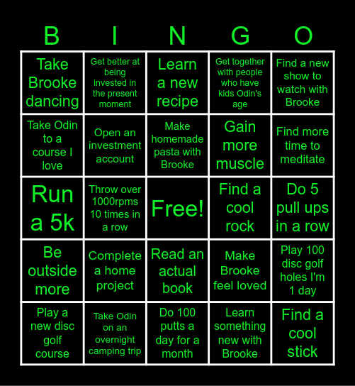 Shane's 2026 Bingo Card