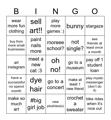 2026 Bingo Card