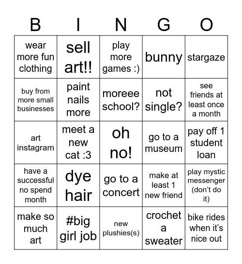 2026 Bingo Card
