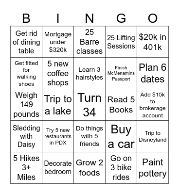 2026 Bingo Card