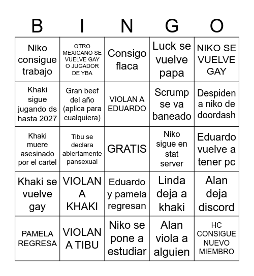 BINGO 2026 Bingo Card
