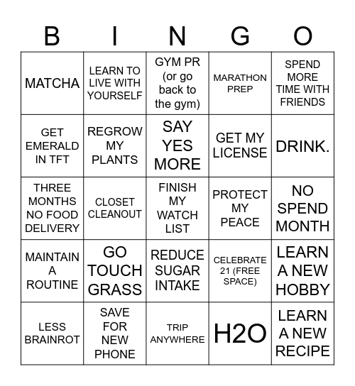 2026 BINGO CARD Bingo Card