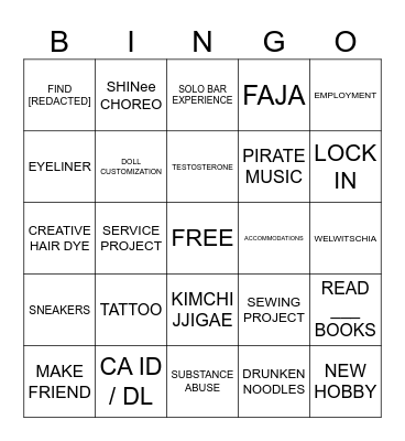 2026 Bingo Card