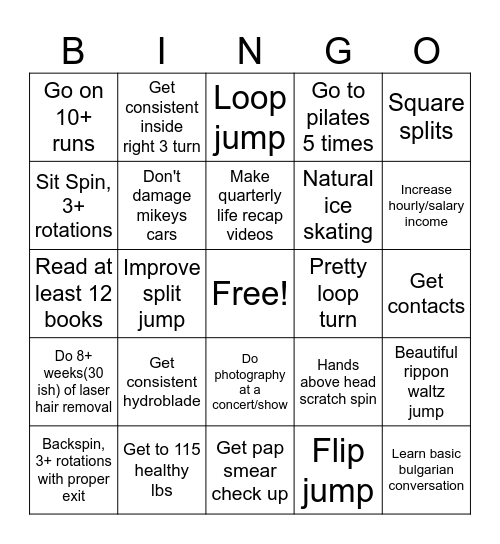 Franny Bingo Card