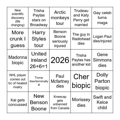 2026 Bingo Card