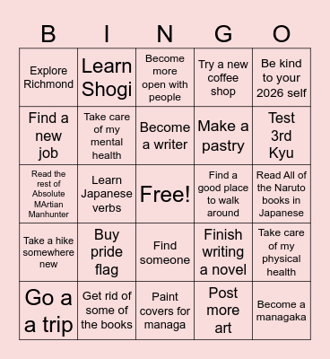2026 Bingo Card
