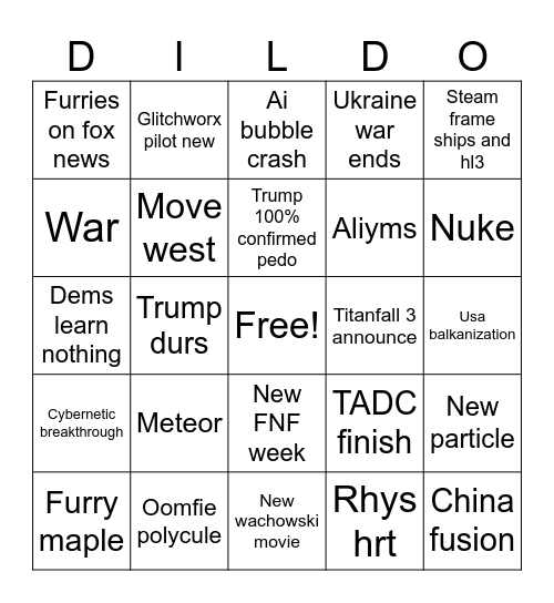 2026 sillies Bingo Card