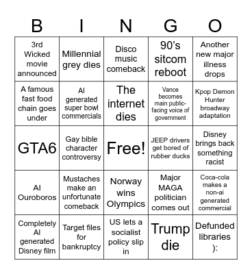 2026 Bingo Card