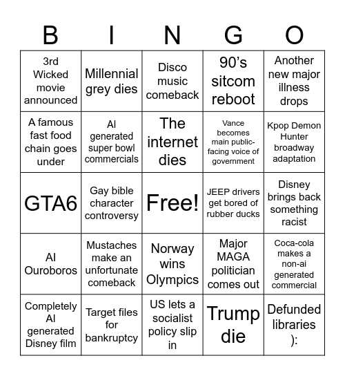 2026 Bingo Card