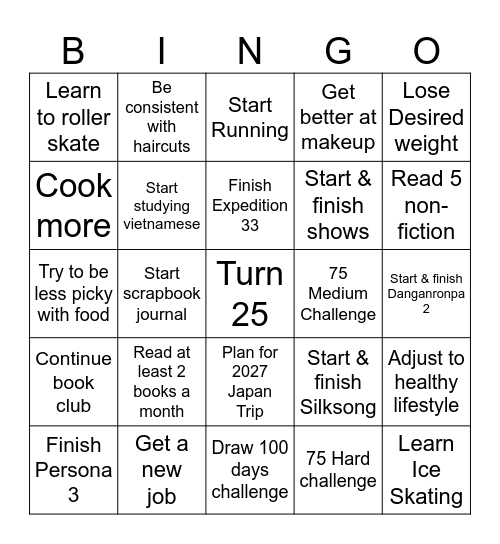 2026 Bungo Card Bingo Card