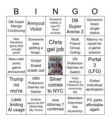 2026 Bingo Card