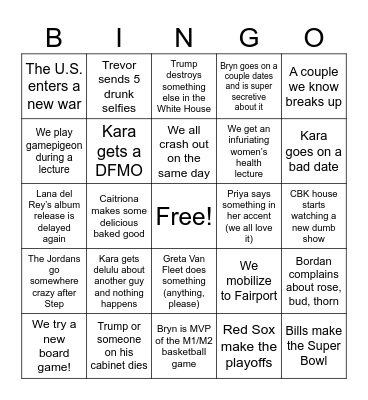 2026 Bingo! Bingo Card