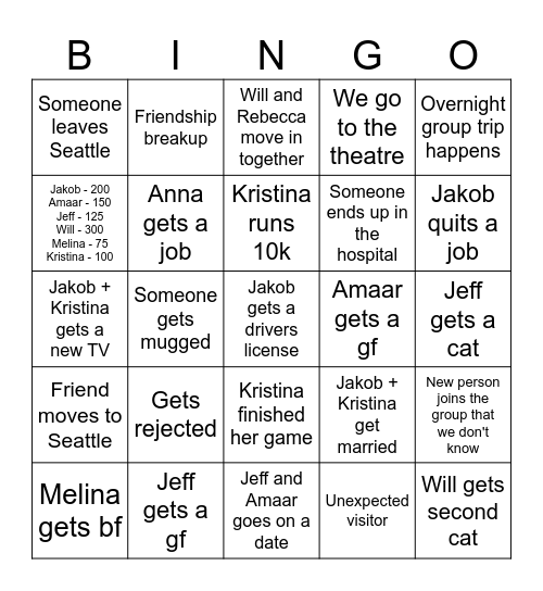 2026 Bingo Card