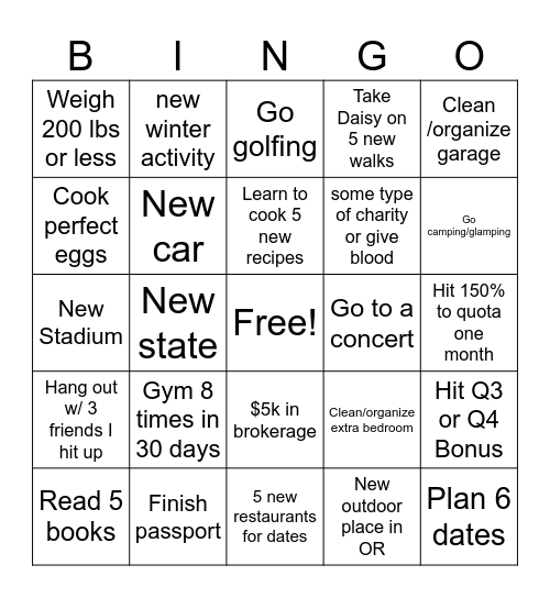 Kyle's Bingo Card Bingo Card