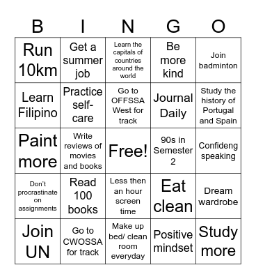 2026 Bingo Card