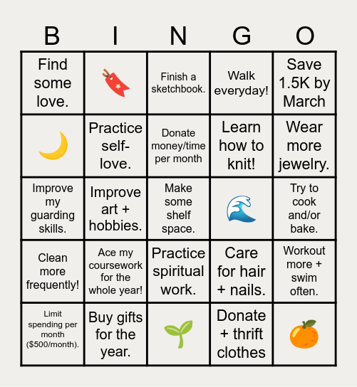 Year of 2026 (Horse) Bingo Card