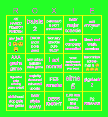 2026 YEAR OF THE GAMER!!!!!!! Bingo Card