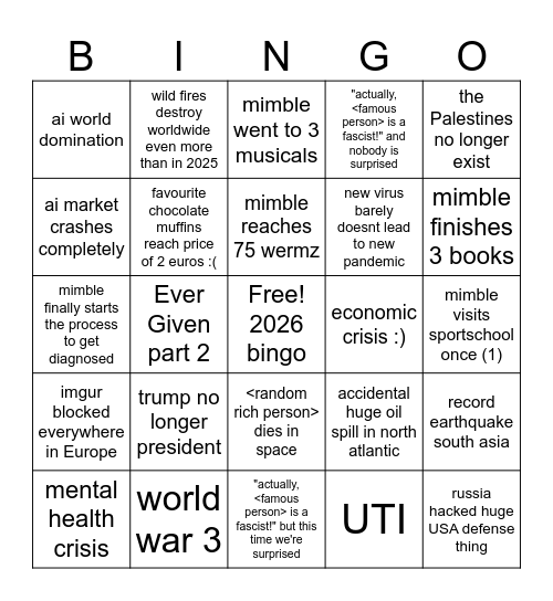 2026, the best year yet - the bingo Card