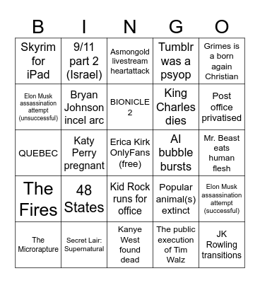 2026 Bingo Card