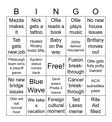 2026 Bingo Card