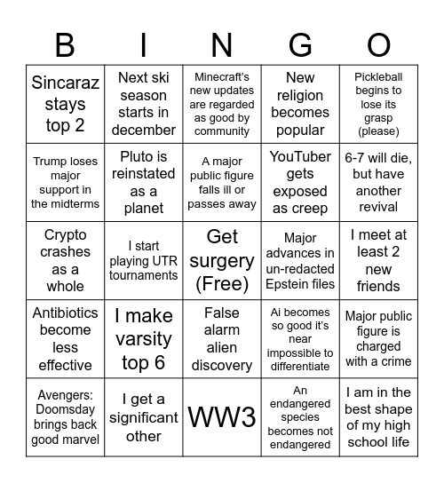 2026 bingo! Bingo Card