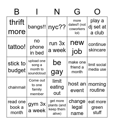 2026 Bingo!! Bingo Card
