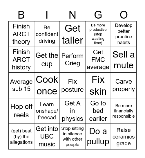 2026 Bingo Card