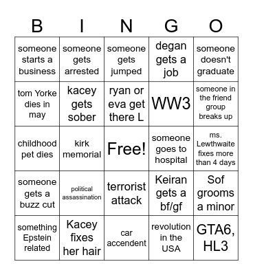 2026 bingo Card