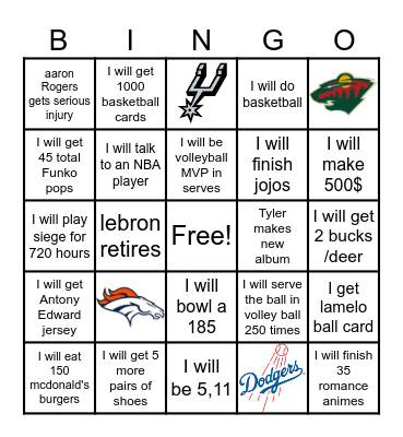 2026 prediction bingo Card