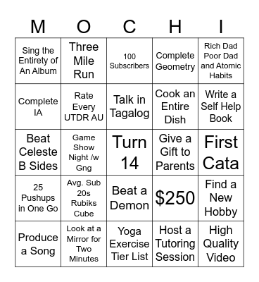 MOCHI - 2026 Bingo Card