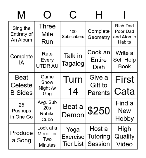 MOCHI - 2026 Bingo Card