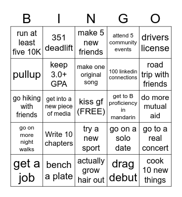 Noel 2026 Bingo Card