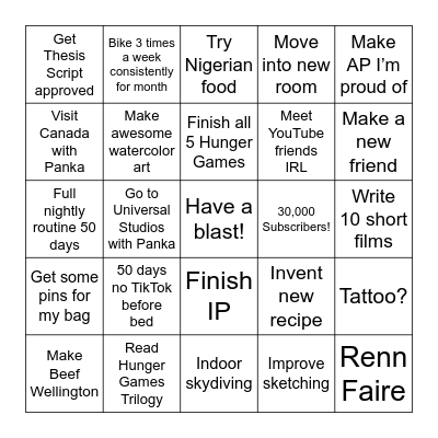 2026 Life Bingo Card Bingo Card