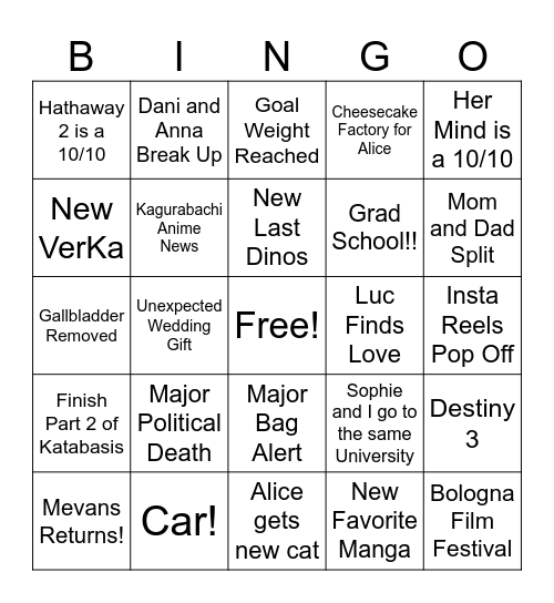 2K26 Bingo Card