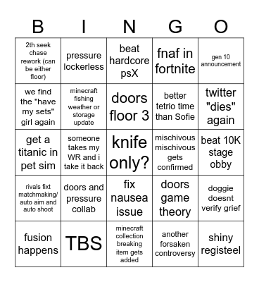 2026 Bingo Card