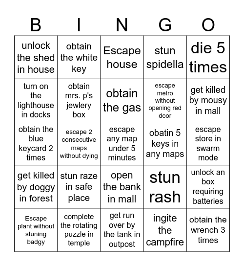 piggy bingo Card