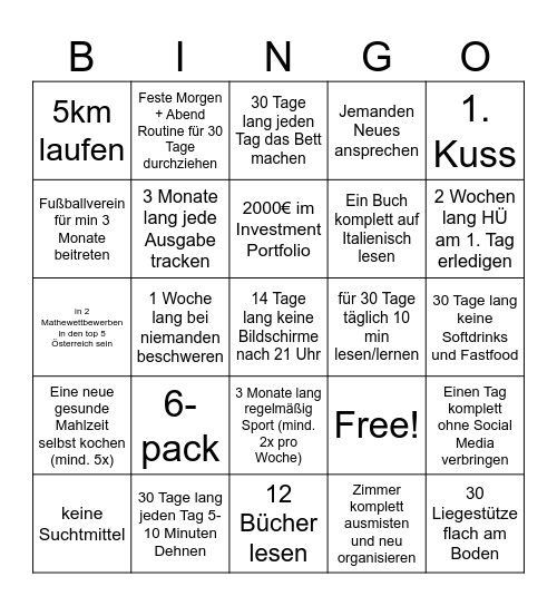 2026 Bingo Card