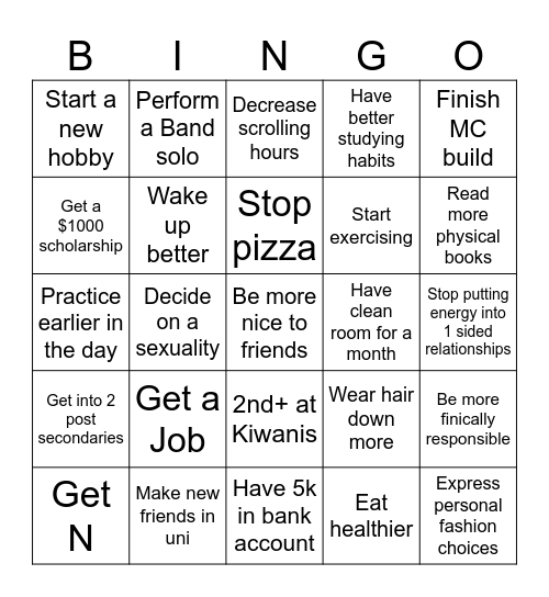2026 Bingo Card