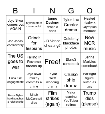 2025 Bingo Card