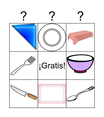 Los Utensilios Bingo Card