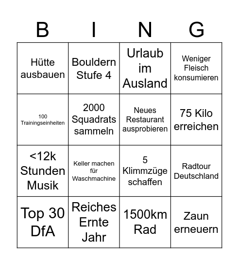 2026 Bingo Card