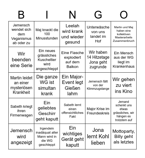 2026 Bingo Card