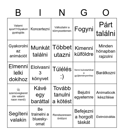 2026 bingója Bingo Card
